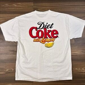 Diet Coke with Lemon white cotton t-shirt with Diet Coke with Lemon logo